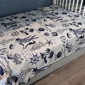 Nautical Blue and White Quilt